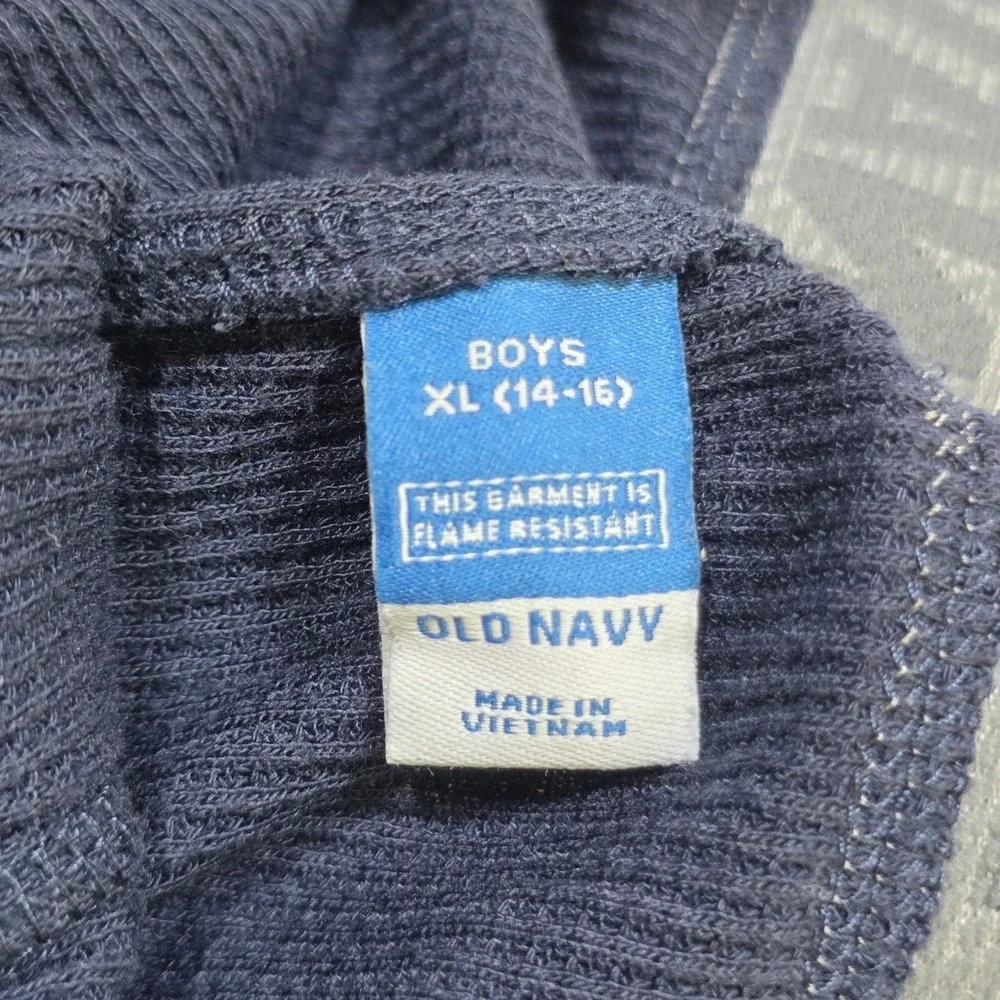 Old Navy Pajama Pants Boys XL 14-16 Navy Blue Waffle Knit Thermal Sleepwear